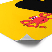 Affiche d'art enfant panda à la plage (Coin)