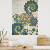 Affiche d'art ésotérique Spirale Dorée Blueprint (Cuisine)