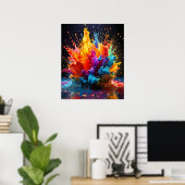 Affiche d'art Explosion de taches de peinture vive (Bureau à domicile)