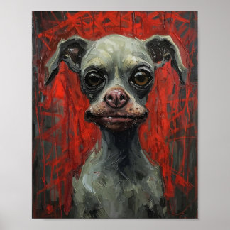 Affiche d'art expressionniste de Bouledogue França