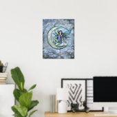 Affiche d'art fantastique de fée et de lune (Bureau à domicile)