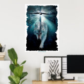 Affiche d'art faunique Wolf & Eagle (Bureau à domicile)