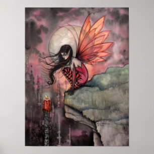 Affiche d'art féerique de fantasy Automne Flamme