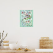 Affiche d'art féerique de fleurs capricieuses et e (Cuisine)