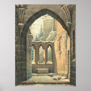 Affiche d'art fin Oybin Monaste - Karl Beichling