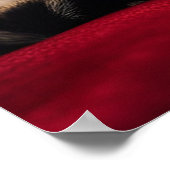 Affiche d'art fin Portrait de chat Bengal — Rouge (Coin)