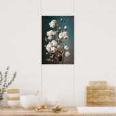 Affiche d'art Fleurs de Coton Blanches (Cuisine)