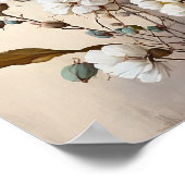 Affiche d'art Fleurs de coton blanches (Coin)