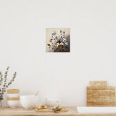 Affiche d'art Fleurs de coton blanches (Cuisine)
