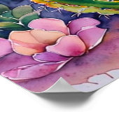 Affiche d'art Fleurs de désert de Cactus Rose - Ar (Coin)