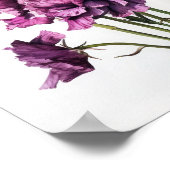 Affiche d'art floral d'œillets violets (Coin)