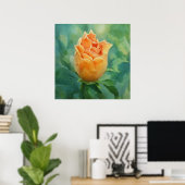Affiche d'art floral Fleur tropicale orange (Bureau à domicile)