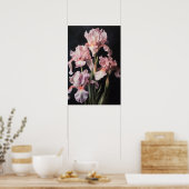Affiche d'art floral Iris roses (Cuisine)