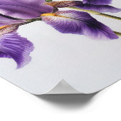 Affiche d'art floral Iris violets (Coin)