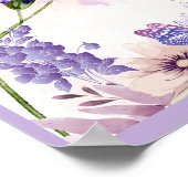 Affiche d'art floral pourpre | Fleurs & Bu à l'aqu (Coin)