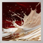 Affiche d'art fluide avec éclaboussures de crème e (Devant)