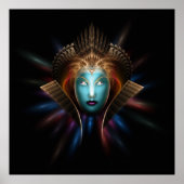 Affiche d'art fractal de la reine Riddian (Devant)