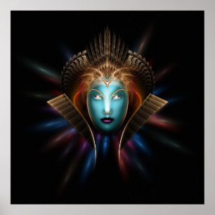 Affiche d'art fractal de la reine Riddian