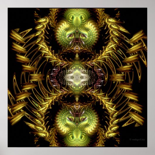Affiche d'art fractal de l'heure du dragon / Impre (Devant)