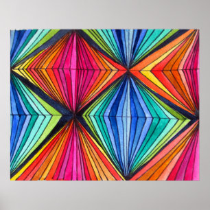 Affiche d'art géométrique arc-en-ciel