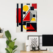 Affiche d'art géométrique Bauhaus | Constructivist (Bureau à domicile)