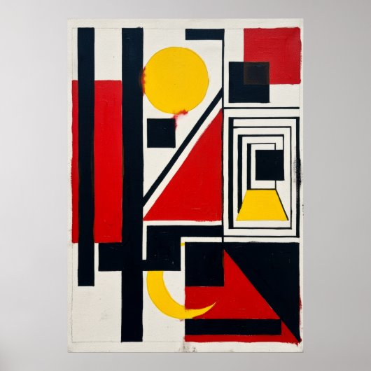 Affiche d'art géométrique Bauhaus | Constructivist (Devant)