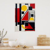 Affiche d'art géométrique Bauhaus | Constructivist (Cuisine)