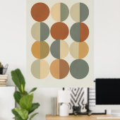 Affiche d'art géométrique cercles Mid Century Mode (Bureau à domicile)