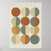 Affiche d'art géométrique cercles Mid Century Mode (Devant)