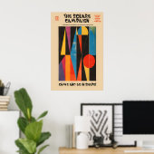 Affiche d'art géométrique Exposition abstraite col (Bureau à domicile)