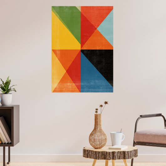 Affiche d'art géométrique moderne - Triangles colo (Salon 3)