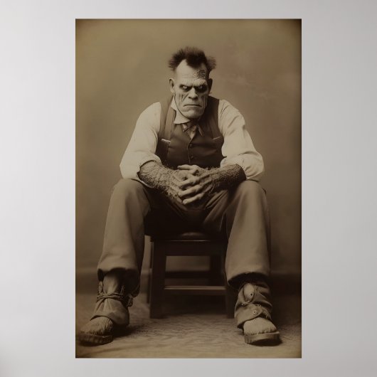Affiche d'art gothique vintage de Frankenstein en (Devant)