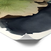Affiche d'art impression de fleurs de lotus blanc (Coin)