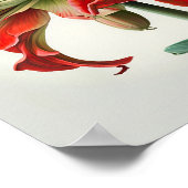 Affiche d'art imprimé de fleur d'amaryllis rouge (Coin)