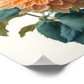 Affiche d'art imprimé de fleurs de dahlias orange (Coin)