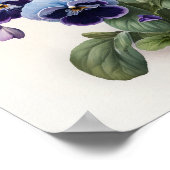 Affiche d'art imprimé de fleurs de violettes bleue (Coin)