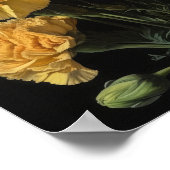 Affiche d'art imprimé de fleurs d'œillets jaunes (Coin)