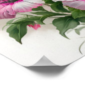 Affiche d'art imprimé de pétunias roses (Coin)