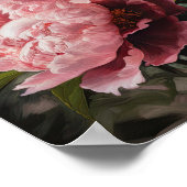 Affiche d'art imprimé de pivoines roses (Coin)
