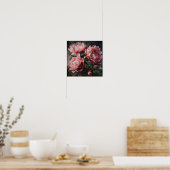 Affiche d'art imprimé de pivoines roses (Cuisine)