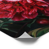 Affiche d'art imprimé de pivoines rouges (Coin)