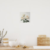 Affiche d'art imprimé de roses blanches (Cuisine)
