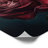 Affiche d'art imprimé de roses écarlates (Coin)