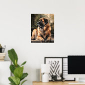 Affiche d'art imprimé du chien Leonberger (Bureau à domicile)