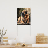 Affiche d'art imprimé du chien Leonberger (Cuisine)