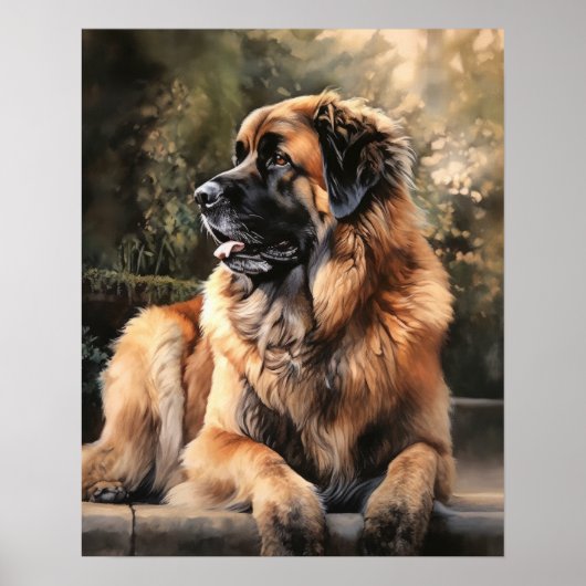 Affiche d'art imprimé du chien Leonberger (Devant)