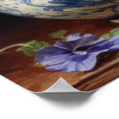 Affiche d'art imprimé Fleurs de Pétunia Violette (Coin)