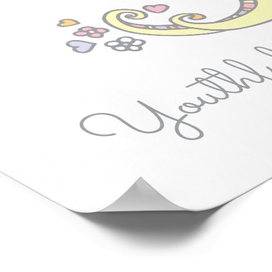 Affiche d'art initiale doodle nom et signification (Coin)