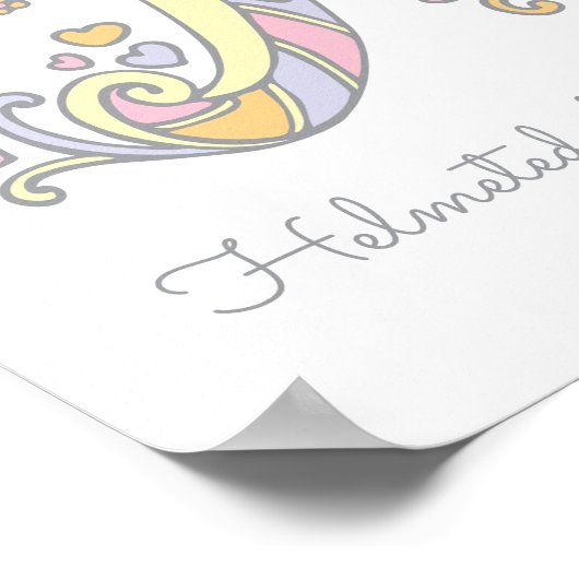 Affiche d'art initiale gribouillée nom et signific (Coin)