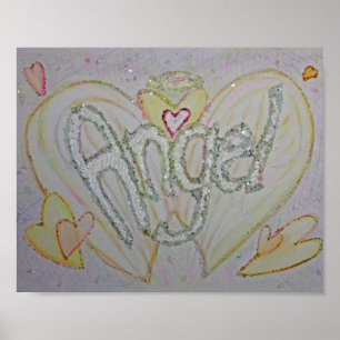 Affiche d'art inspirant avec ange et mot